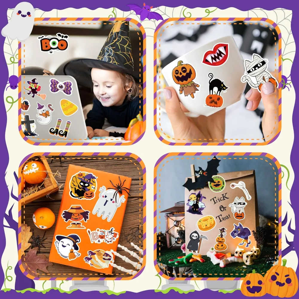 Halloween Stickers 100 PCS Halloween Party Favors, view 5