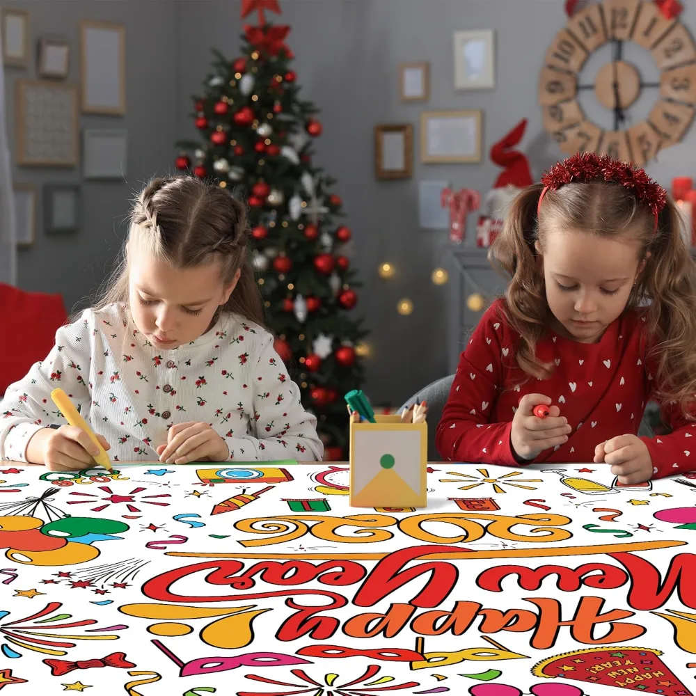 Happy New Year Giant Coloring Poster/Tablecloth, view 4