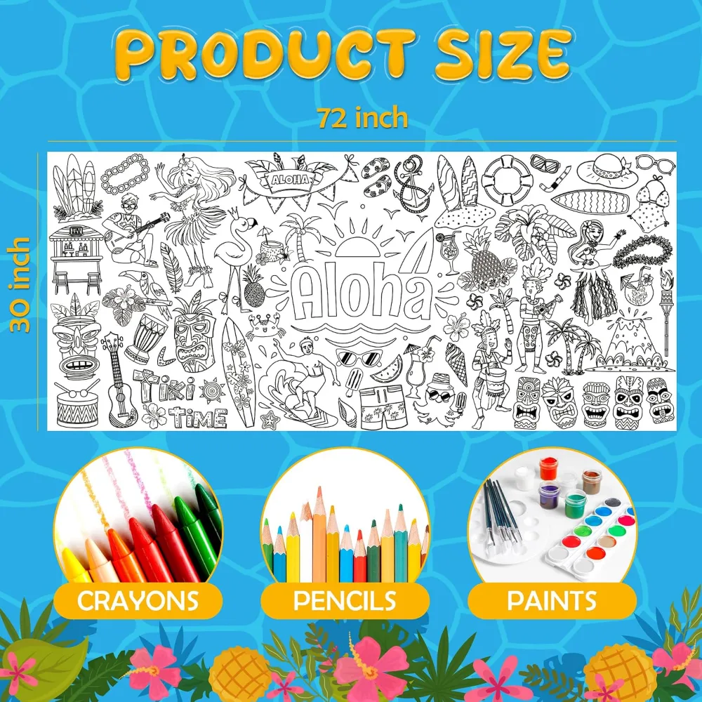 Hawaiian Giant Coloring Poster/Tablecloth, view 2