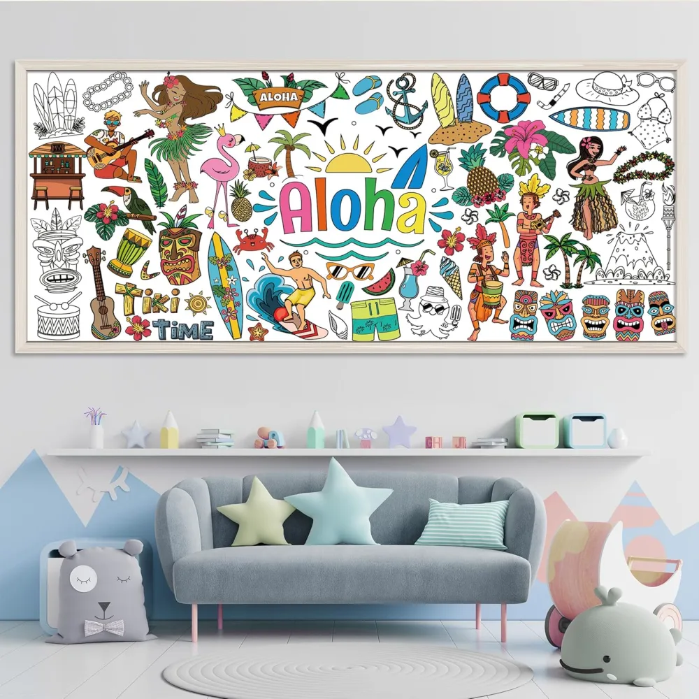 Hawaiian Giant Coloring Poster/Tablecloth, view 4