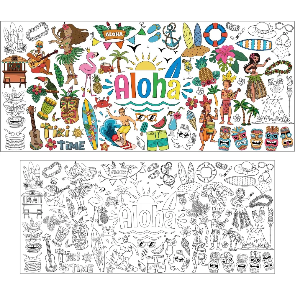 Hawaiian Giant Coloring Poster/Tablecloth, view 6