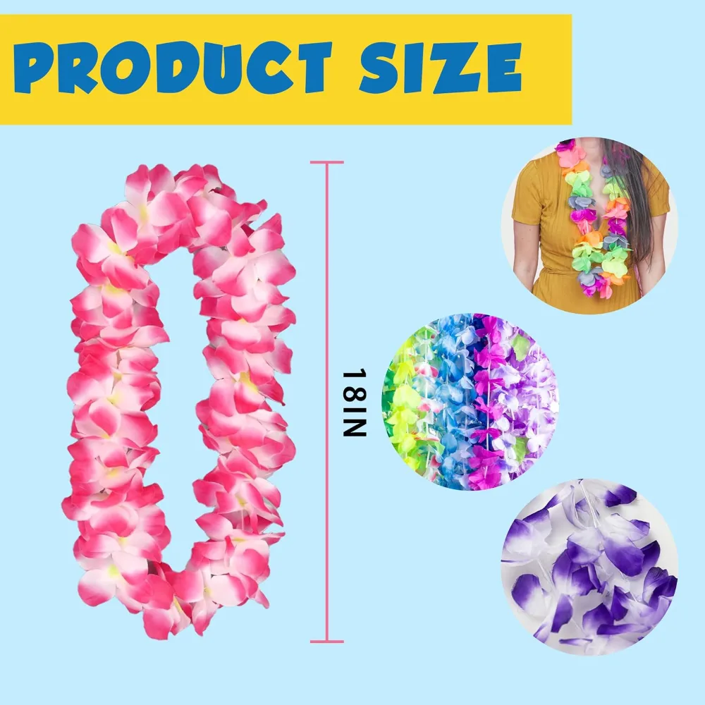 Luau Party Decorations 24 Pack Leis for Luau Party, view 3