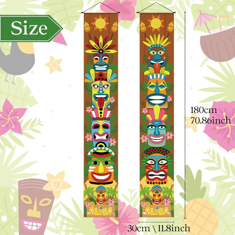 Luau Party Decorations Hawaiian Porch Banner Backdrop Yard, view 2