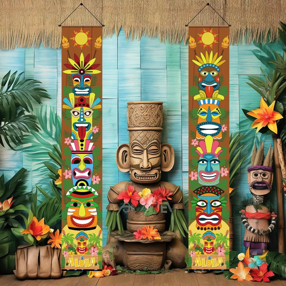 Luau Party Decorations Hawaiian Porch Banner Backdrop Yard, view 4