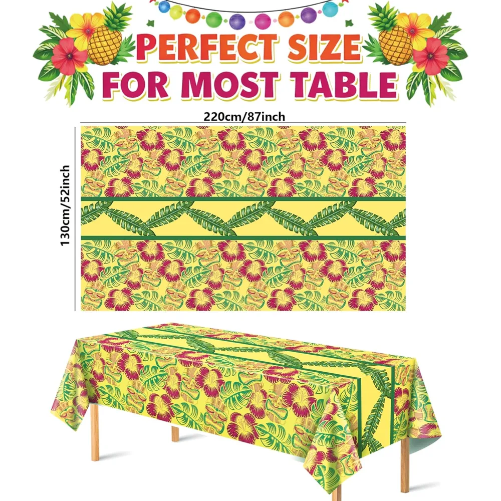 Luau Party Decorations Plastic Tablecloth for Summer Party, view 3