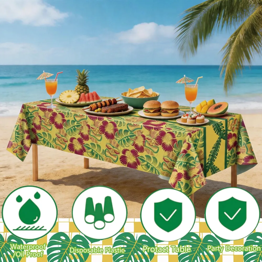 Luau Party Decorations Plastic Tablecloth for Summer Party, view 5