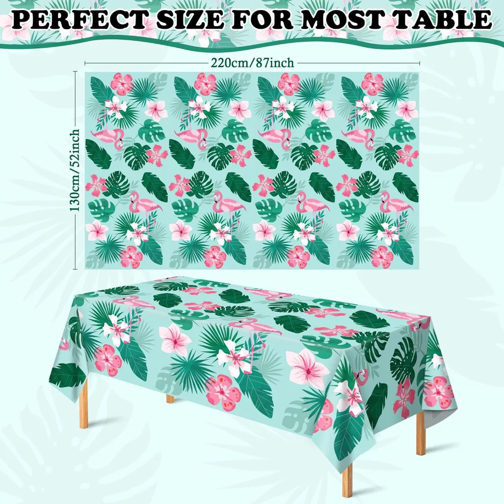 Luau Party Decorations Plastic Tablecloth for Tropical Party, view 2