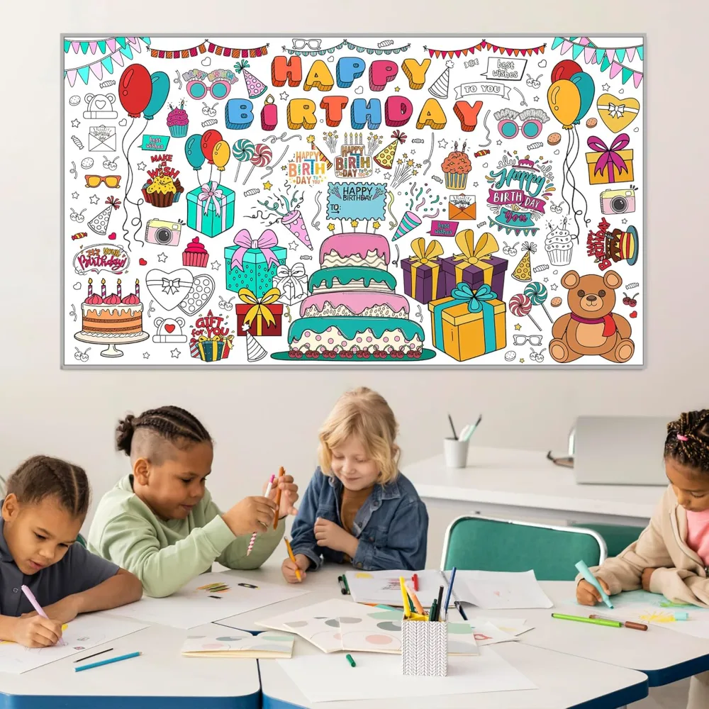 Mandala Giant Coloring Poster/Tablecloth-30 x 72 Inch, view 6