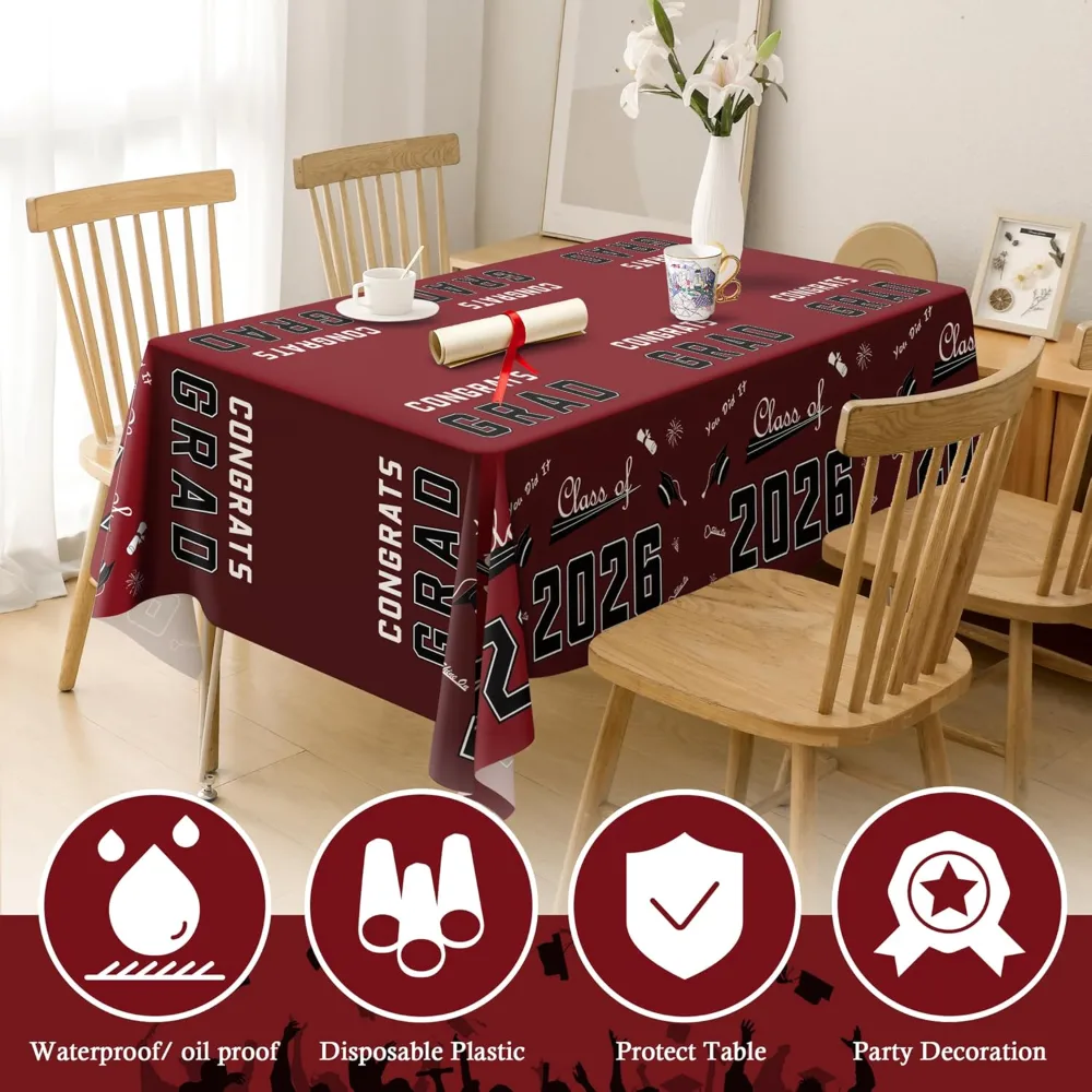 Maroon Graduation Decorations Class of 2026 2027- 𝐒𝐇𝐎𝐏, view 5