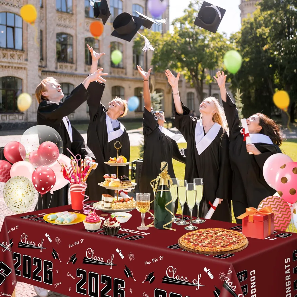 Maroon Graduation Decorations Class of 2026 2027- 𝐒𝐇𝐎𝐏, view 6