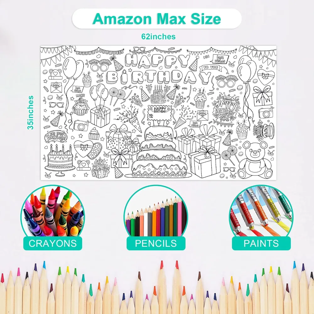 Mothers Day Giant Coloring Poster/Tablecloth, view 2