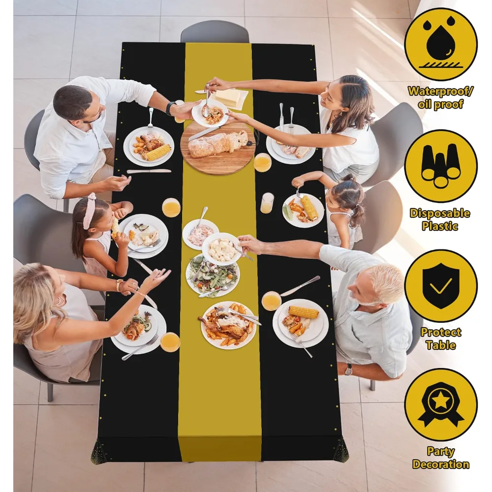 New Years Decorations 2027-4 Pack Disposable Plastic Table, view 3