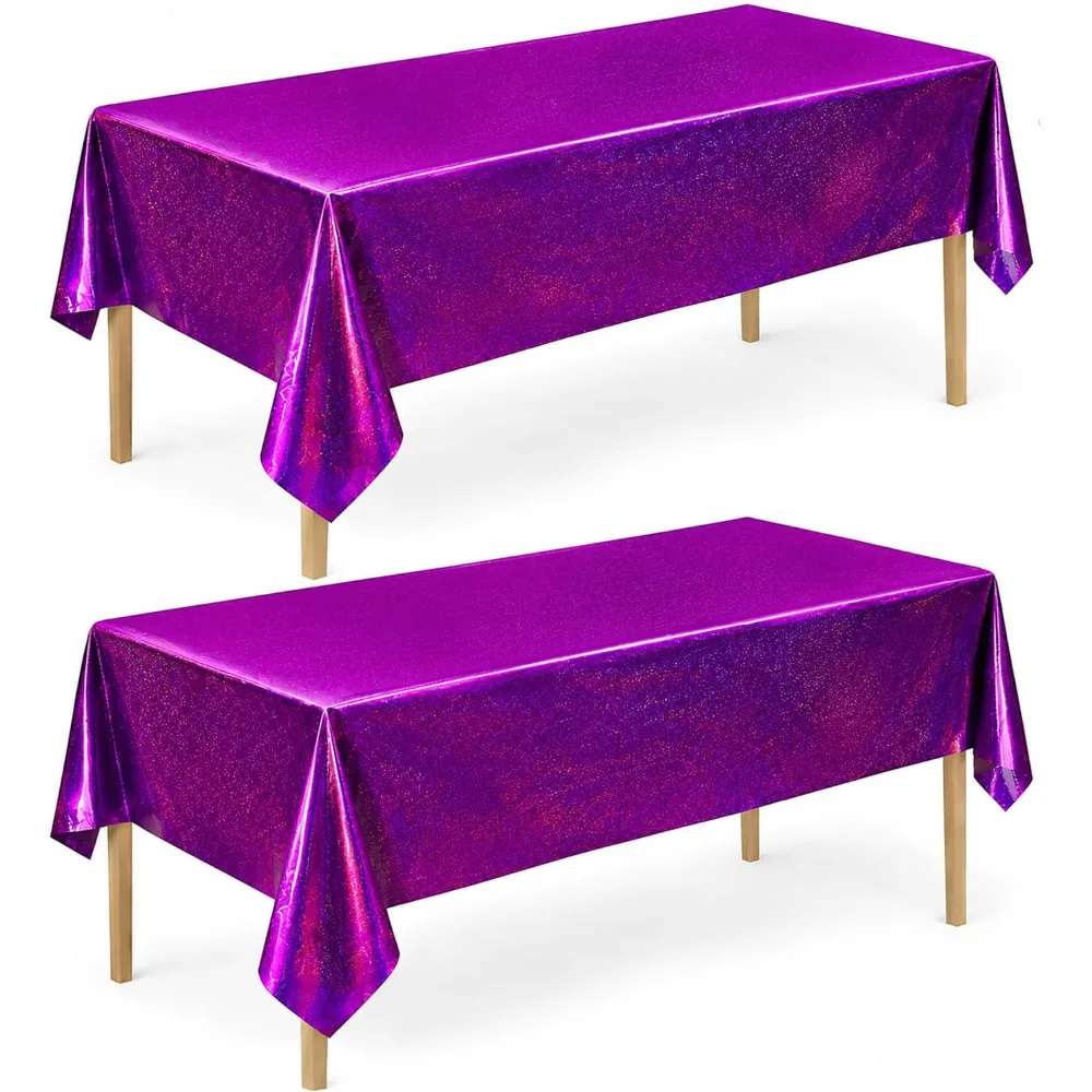 OHOME 2 Pack Laser Pink and Purple Tablecloth
