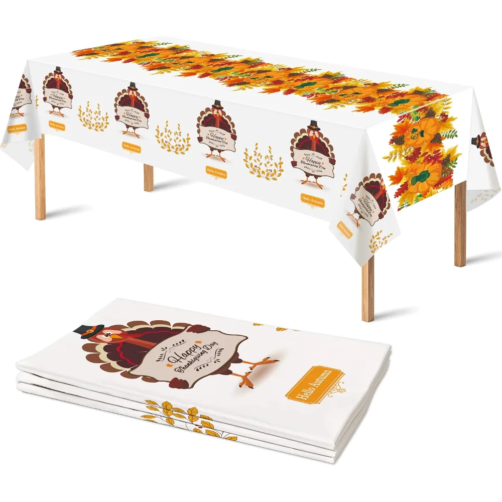 OHOME 2 Pack Thanksgiving Tablecloth Disposable