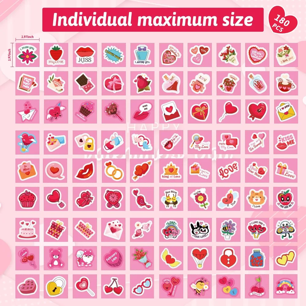 OHOME 204 PCS Valentines Day Stickers & Cards, view 3