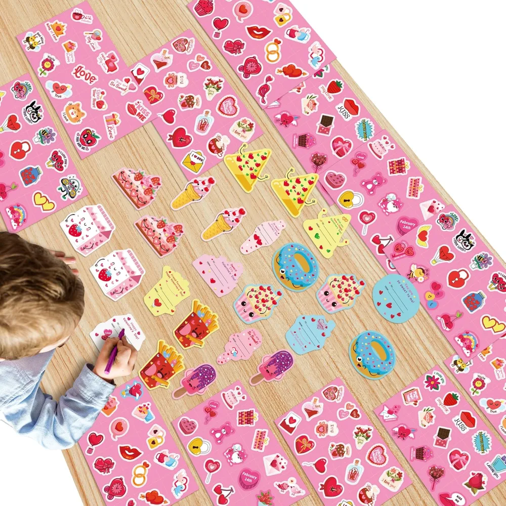 OHOME 204 PCS Valentines Day Stickers & Cards, view 4