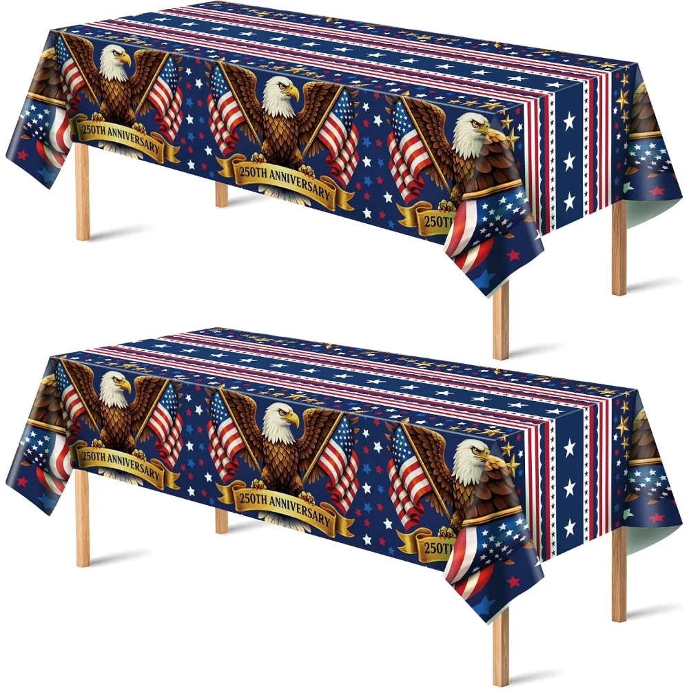 OHOME 250th Anniversary American Flag Tablecloth for 4th of July