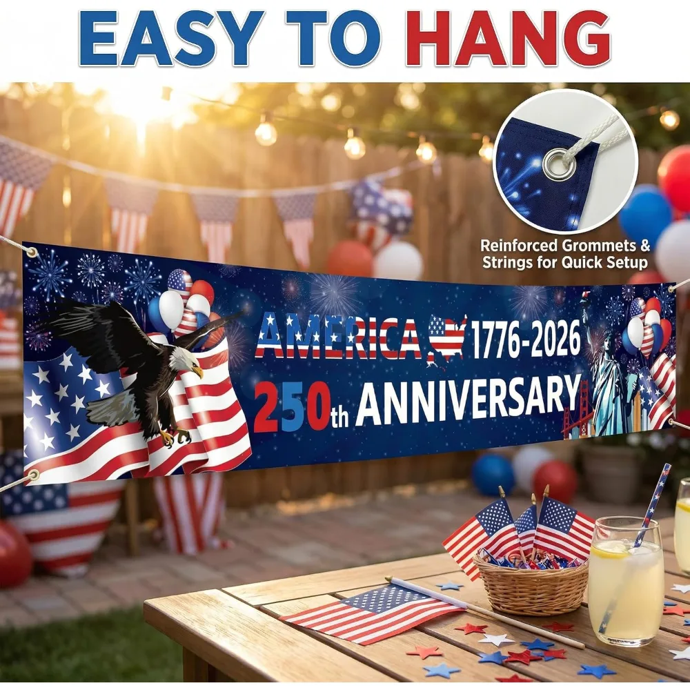 OHOME 250th Anniversary Decorations 1776-2026 American Anniversary, view 3