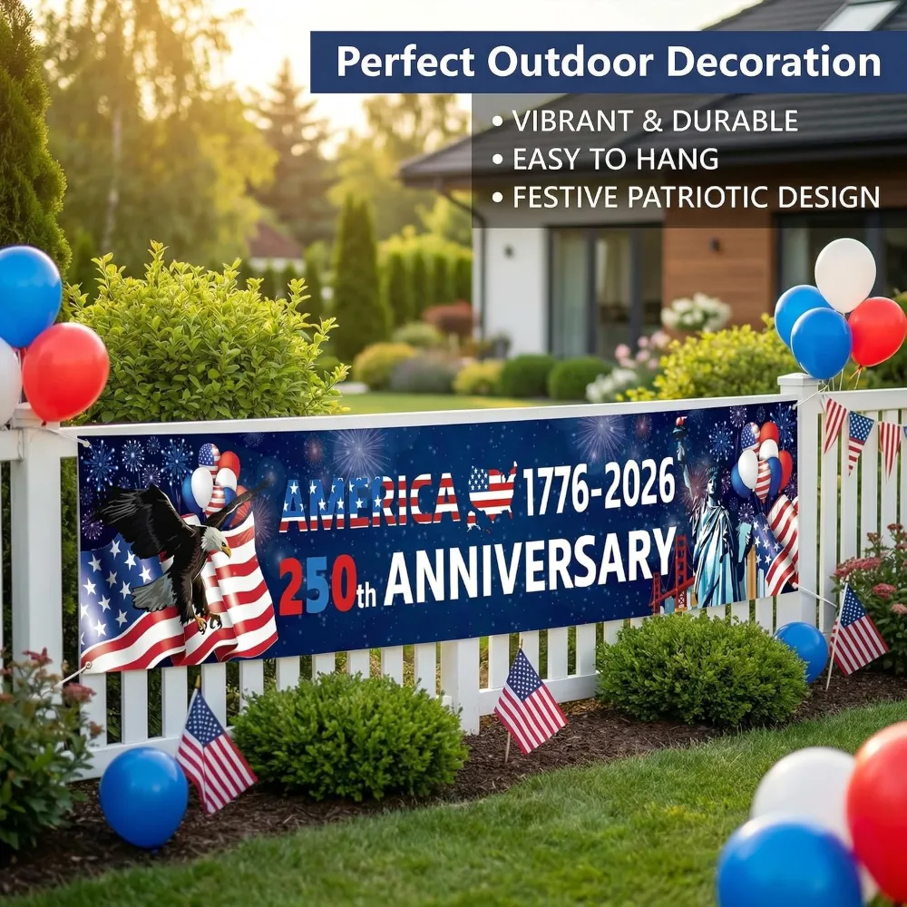 OHOME 250th Anniversary Decorations 1776-2026 American Anniversary, view 5
