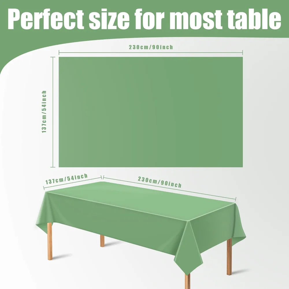 OHOME 3 Pack Sage Green Tablecloth, view 2