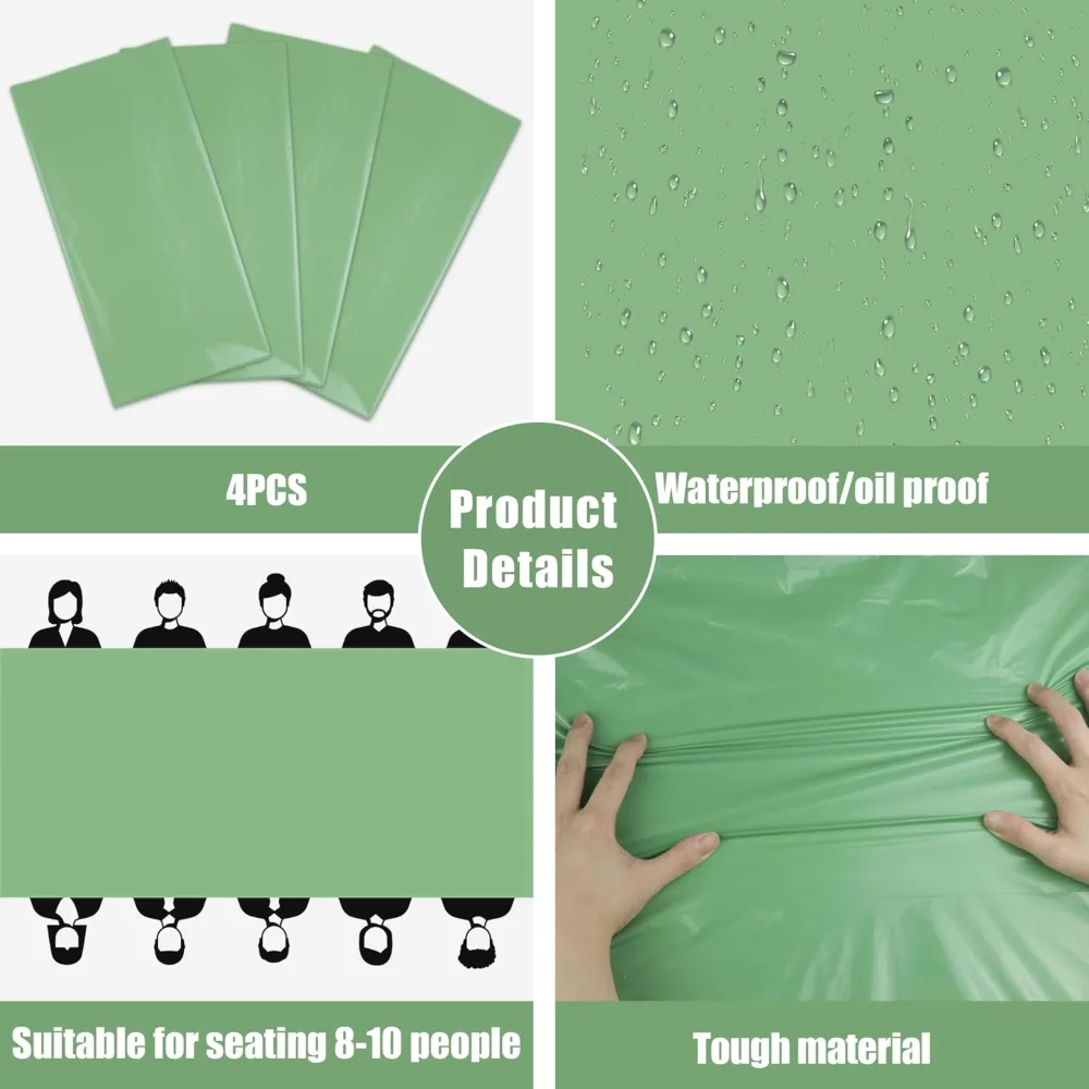 OHOME 3 Pack Sage Green Tablecloth, view 4
