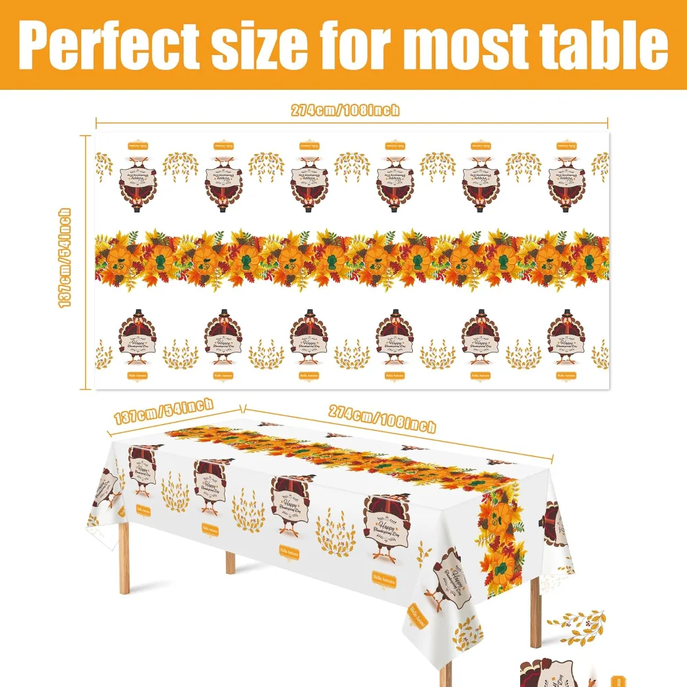 OHOME 3 Pack Thanksgiving Tablecloths & Giant Coloring Posters, view 4