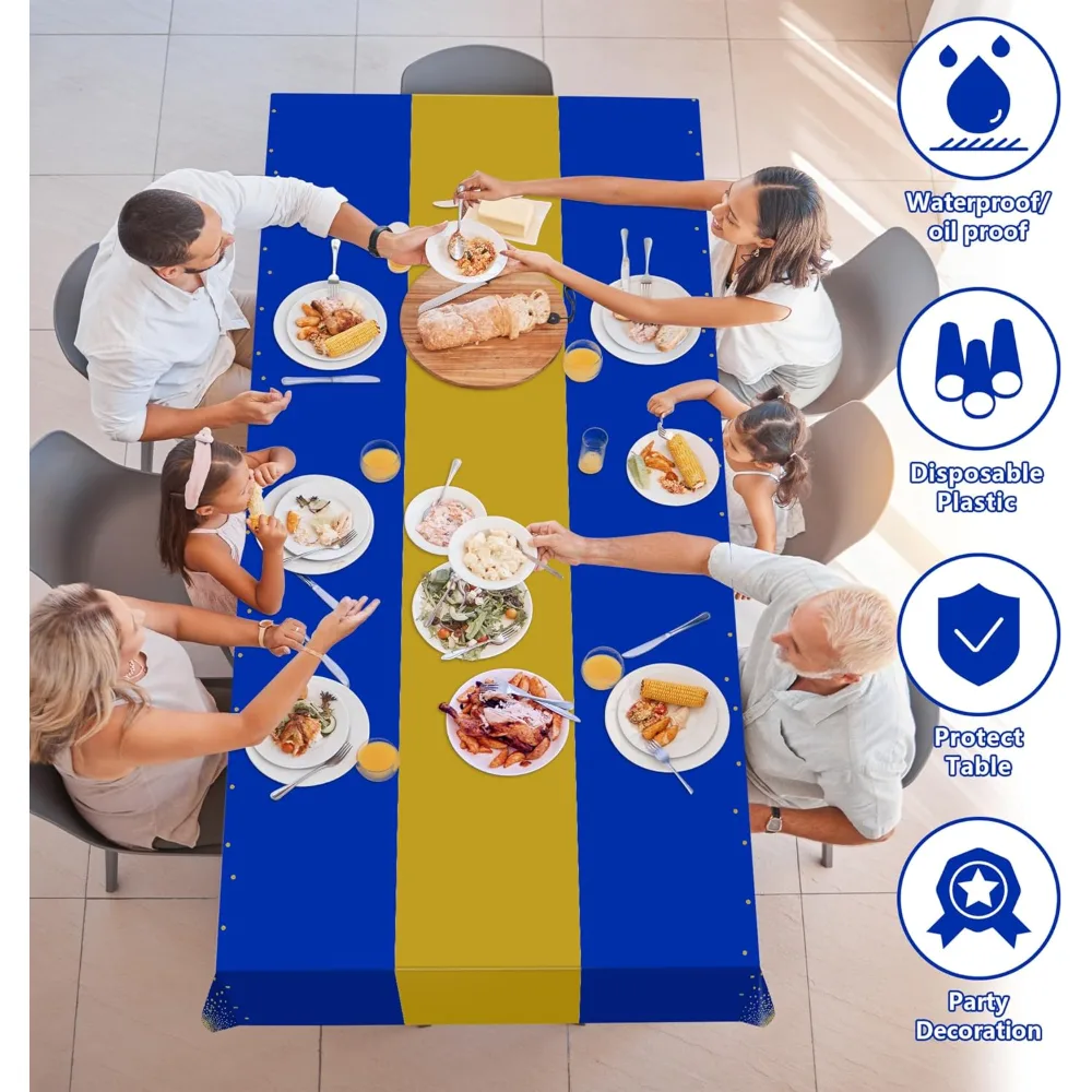 OHOME 4 Pack Disposable Plastic Table Cloths for Parties, view 4