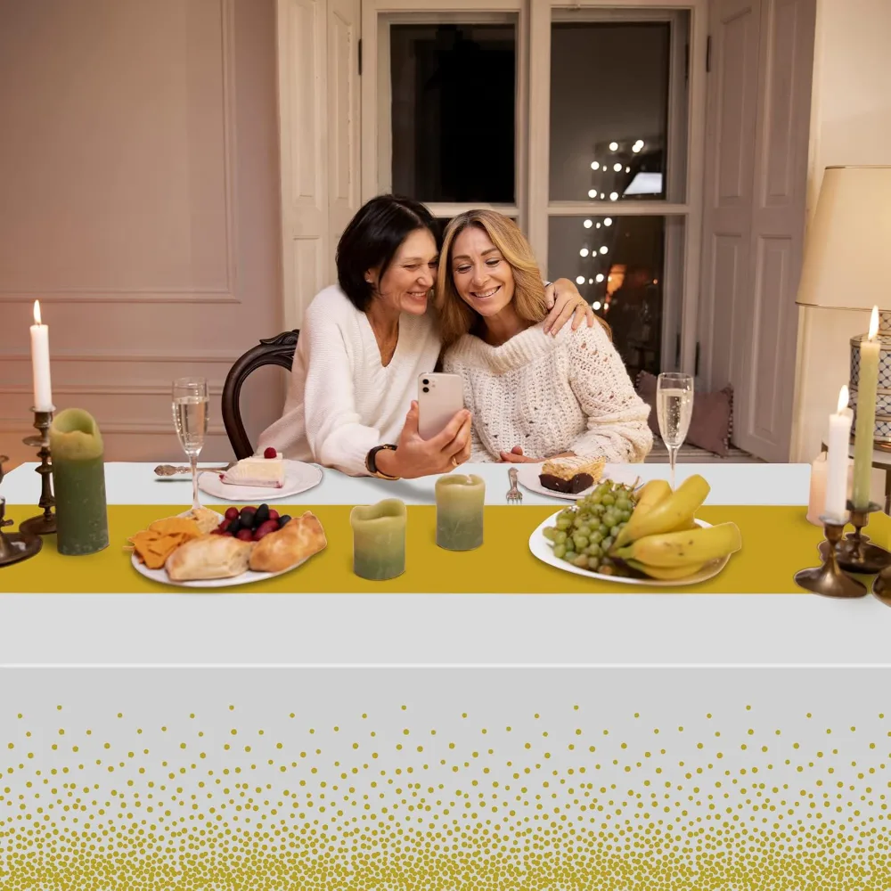 OHOME 4 Pack Disposable Plastic Table Cloths for Parties, view 6