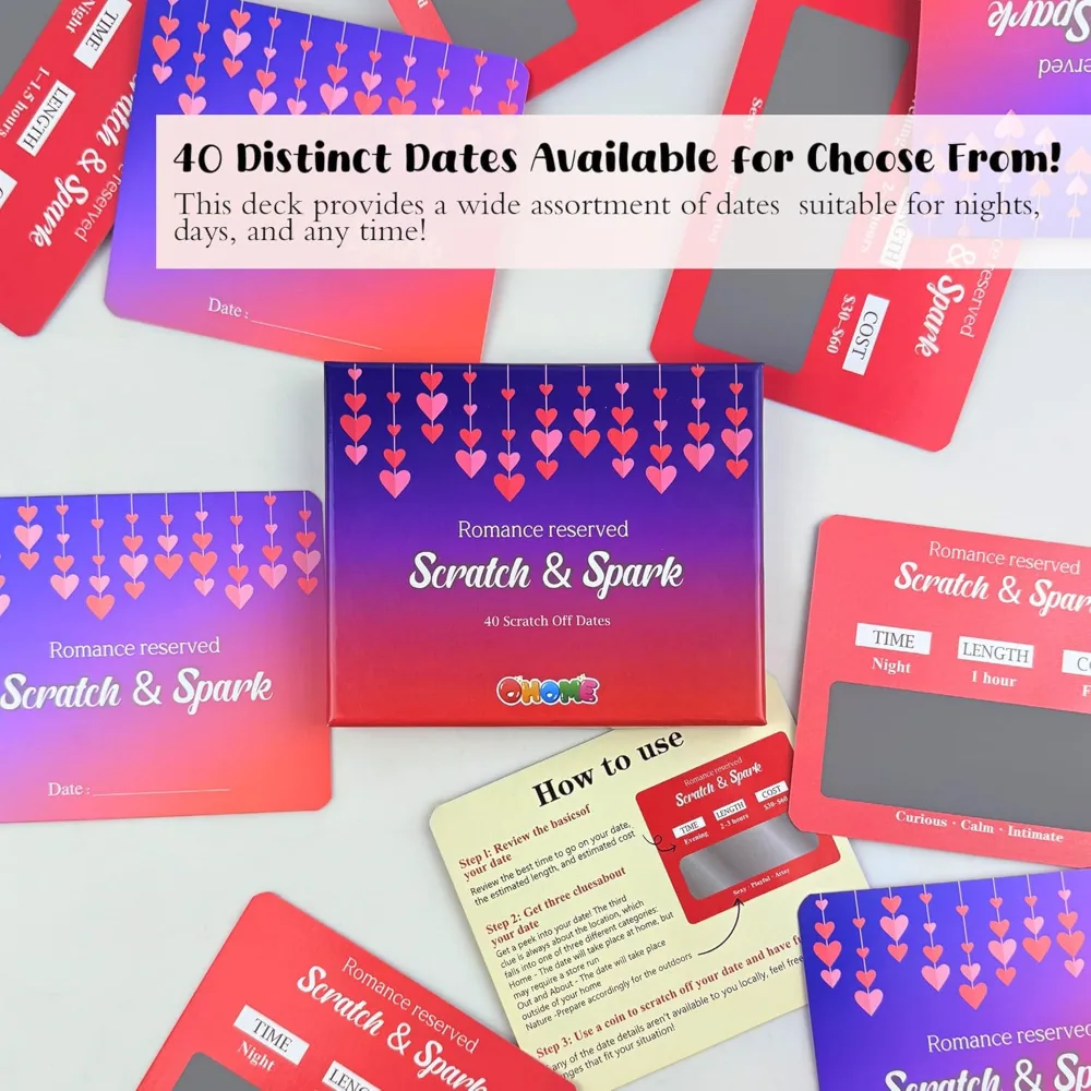 OHOME 40 Scratch Off Date Card, view 2