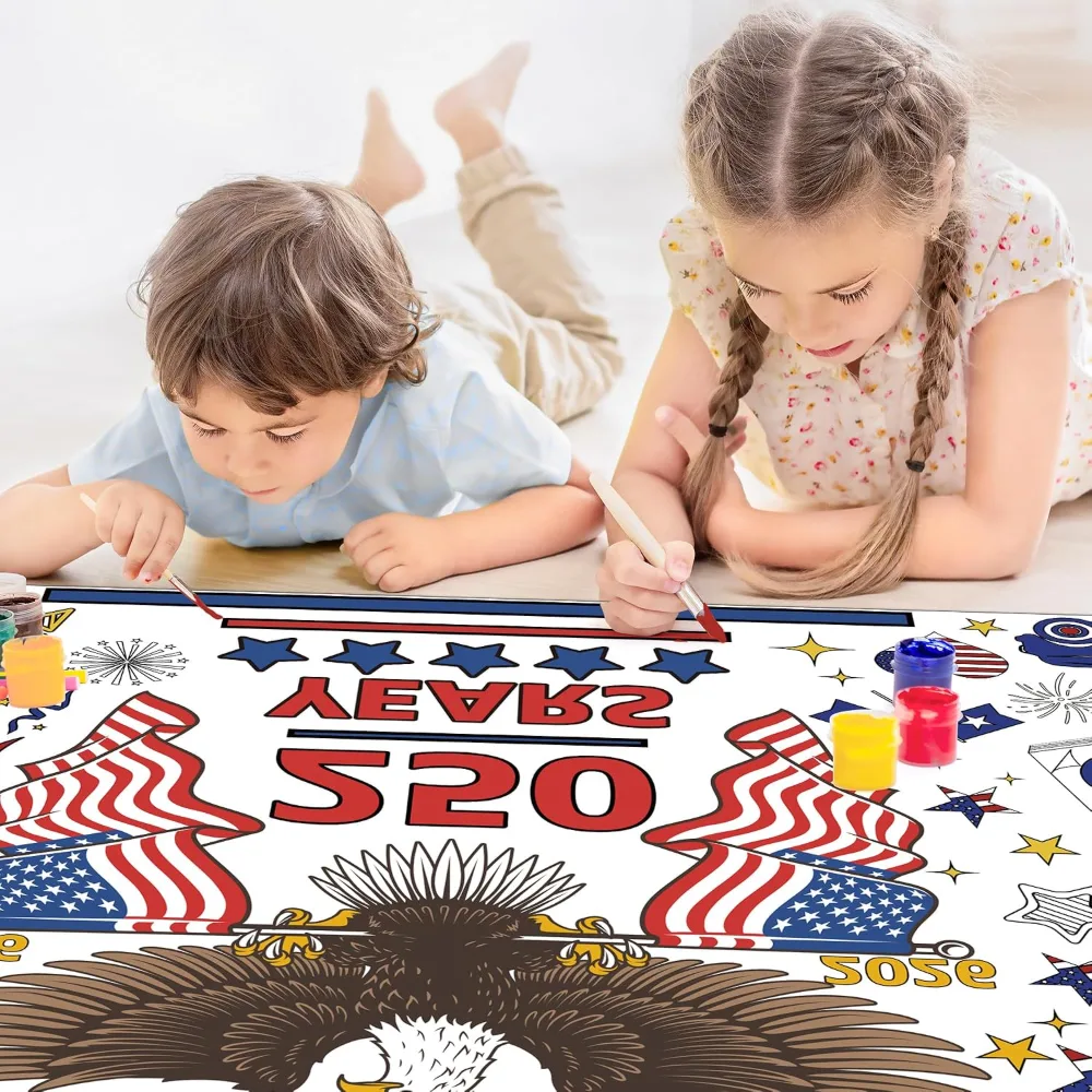OHOME 4th of July Giant Coloring Poster/Tablecloth, view 4