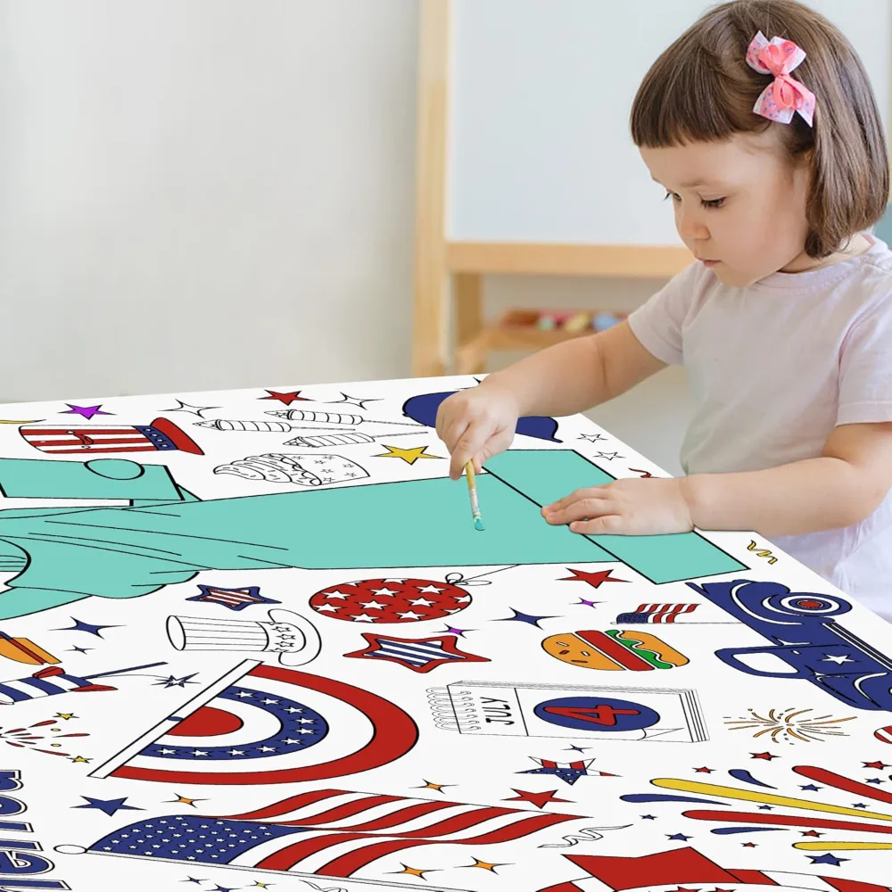 OHOME 4th of July Giant Coloring Poster/Tablecloth-4th of July, view 5