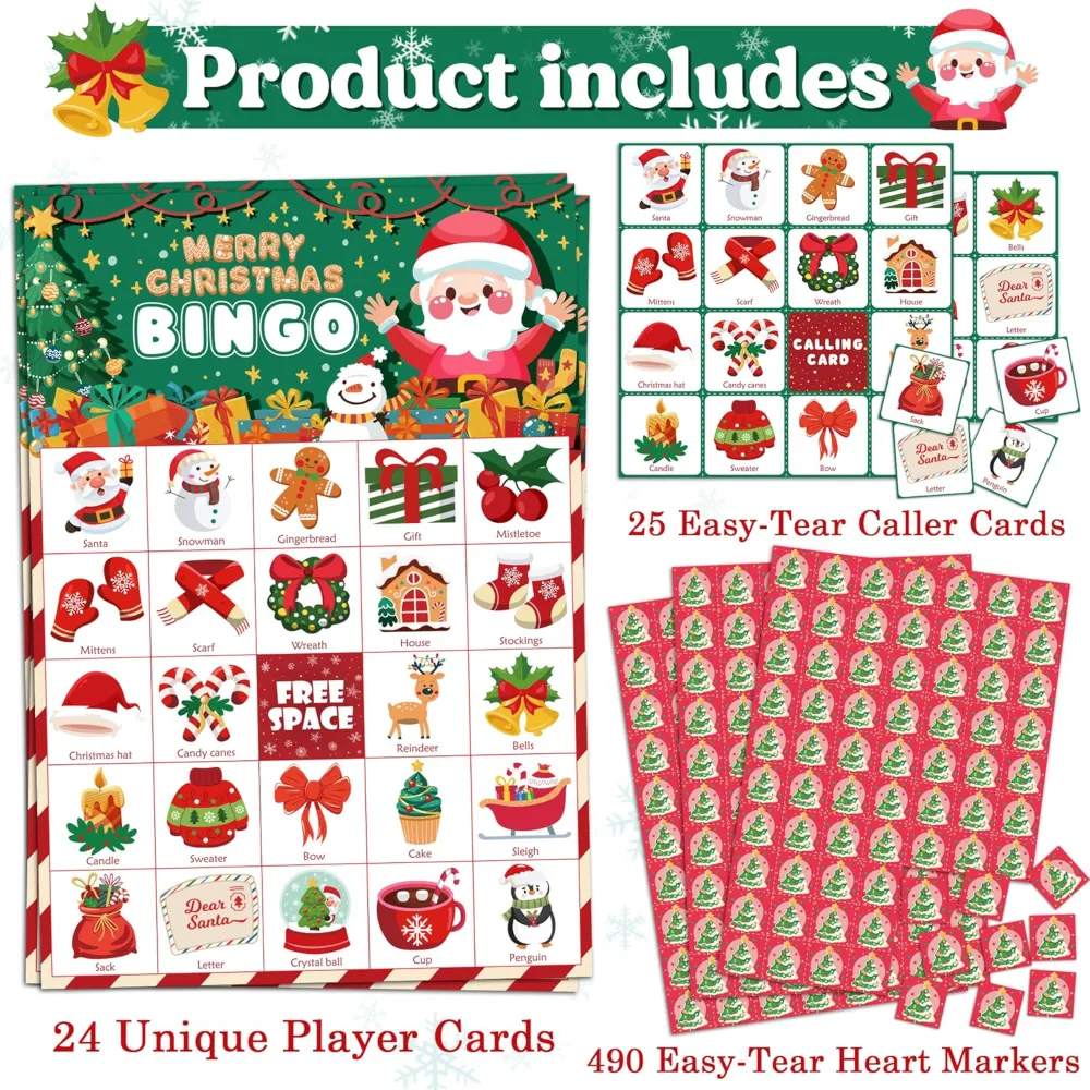 OHOME 500 PCS Christmas Gift Tags with Christmas Bingo, view 4