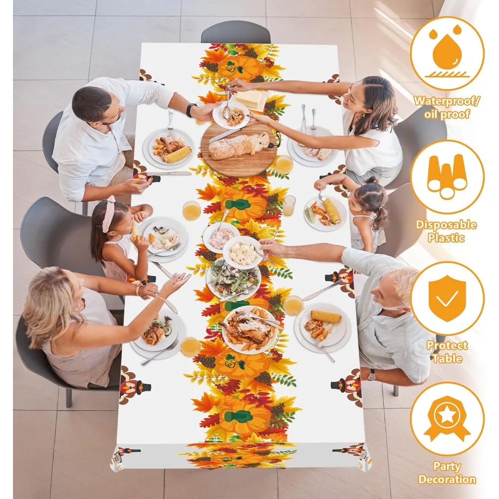 OHOME 7 Pack Disposable Plastic Tablecloth, view 3