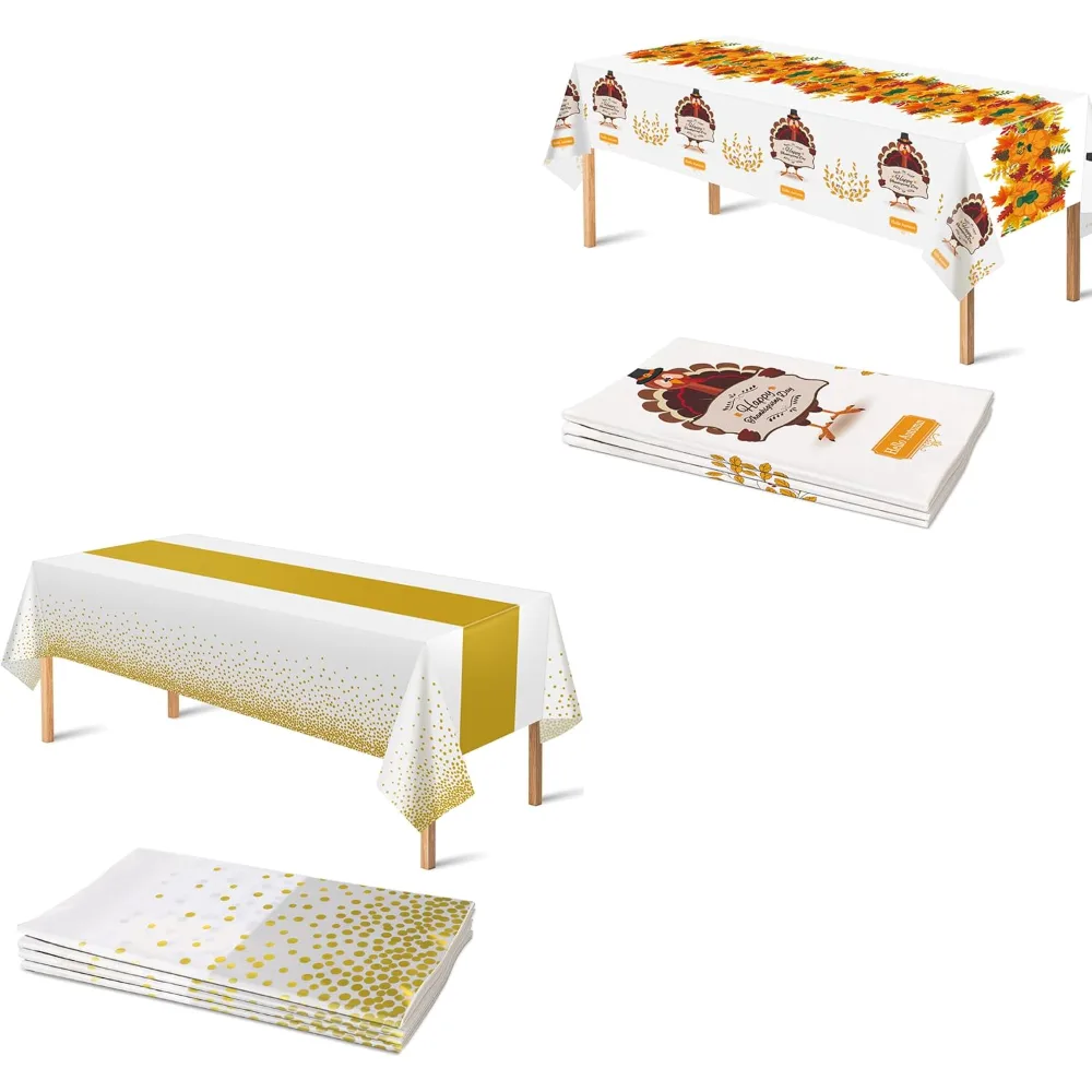 OHOME 7 Pack Disposable Plastic Tablecloth