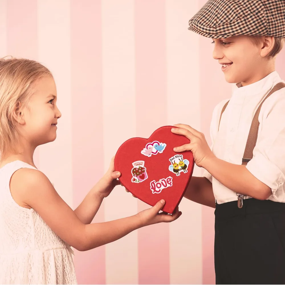 OHOME 91 PCS Valentine's Stickers with Giant Coloring Poster, view 6