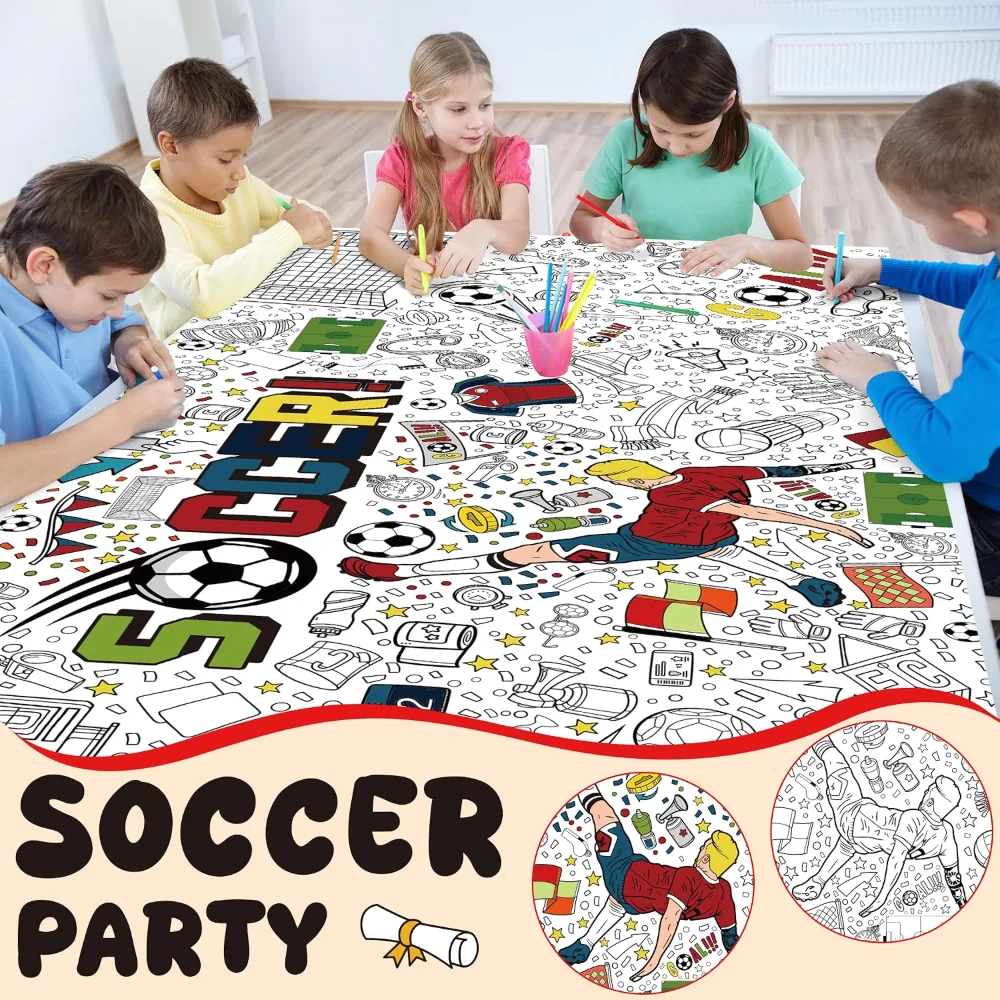 Soccer Giant Coloring Poster/Tablecloth, view 3