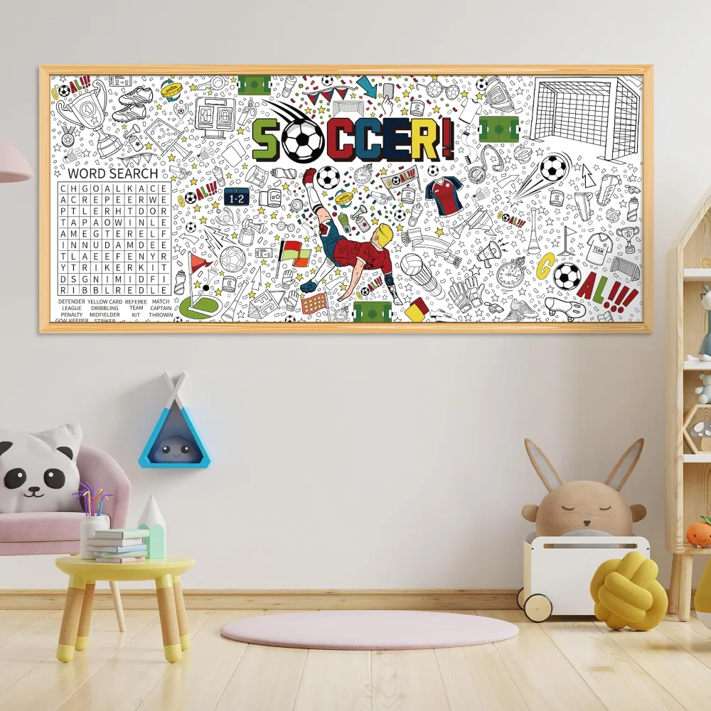 Soccer Giant Coloring Poster/Tablecloth, view 5