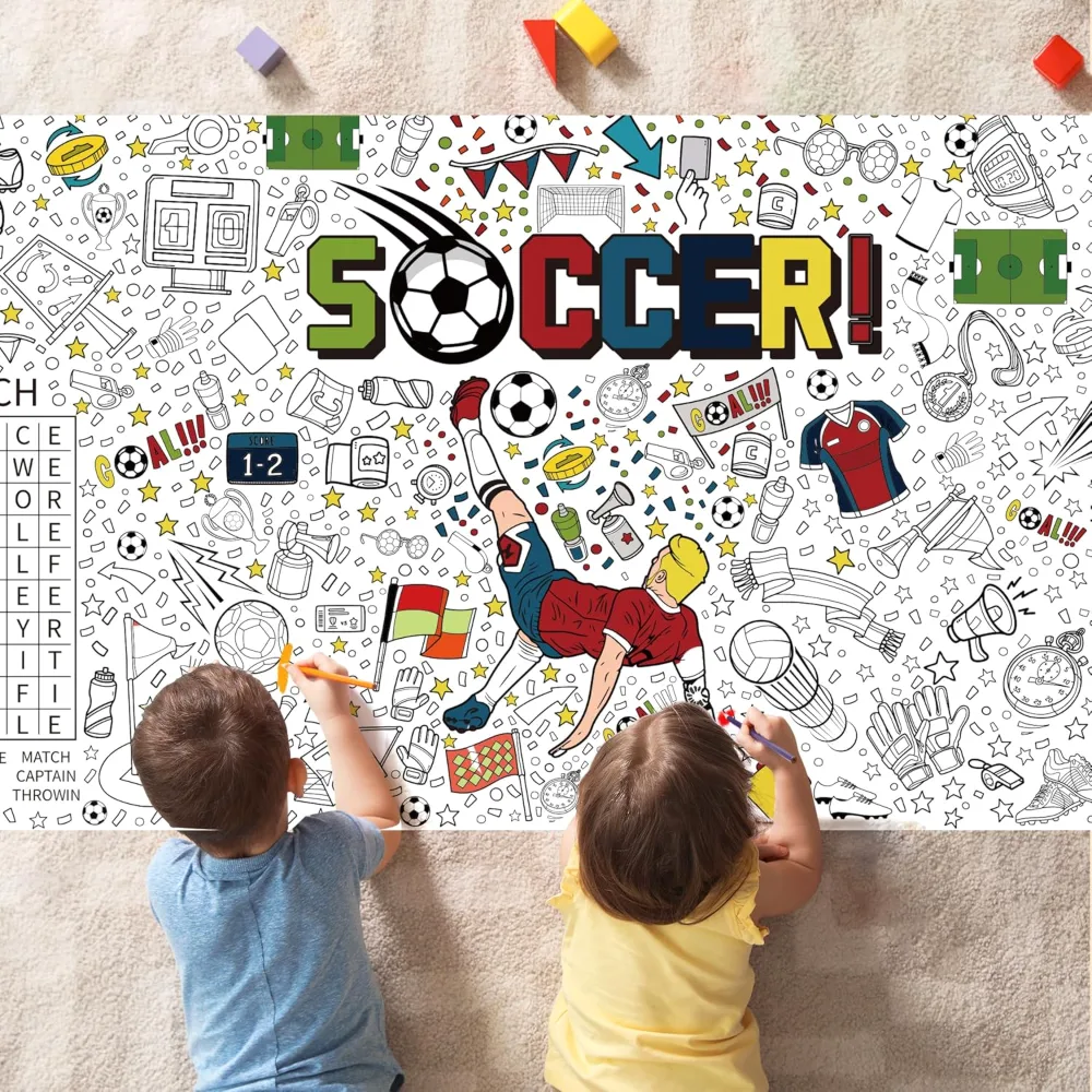 Soccer Giant Coloring Poster/Tablecloth, view 6