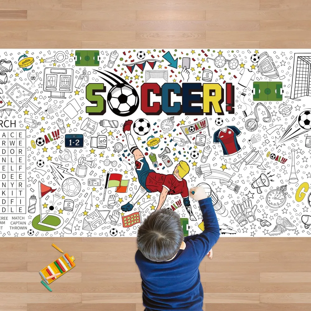 Soccer Giant Coloring Poster/Tablecloth