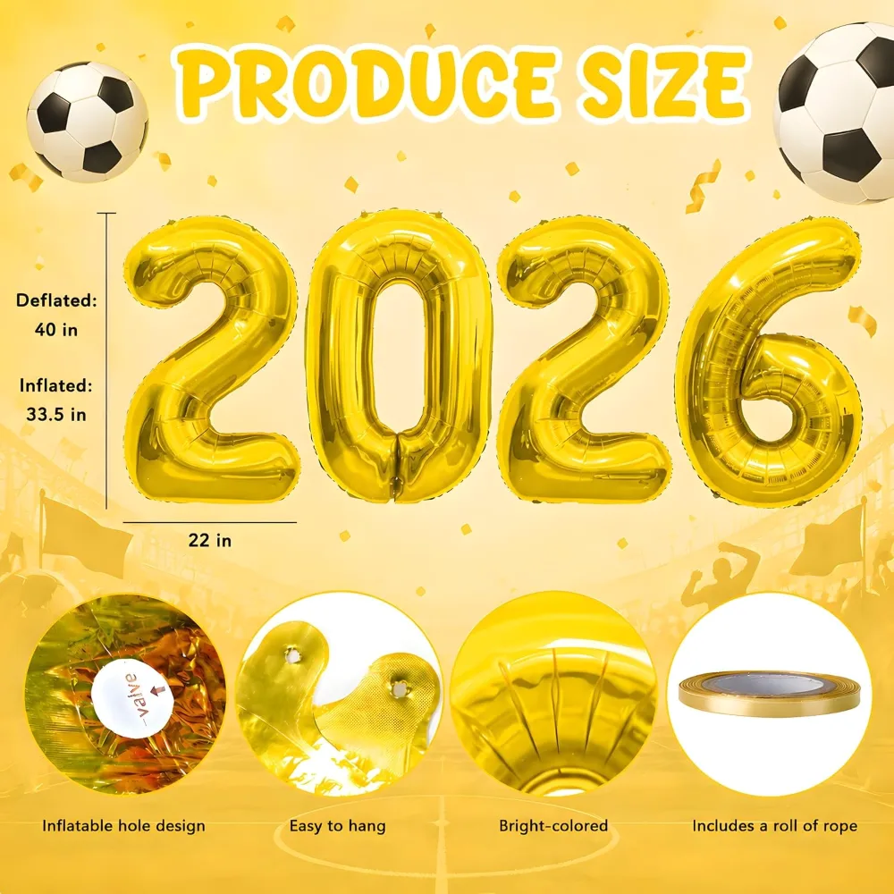 Soccer Party Decorations for World Game Cup 2026-2026 Numbers, view 3