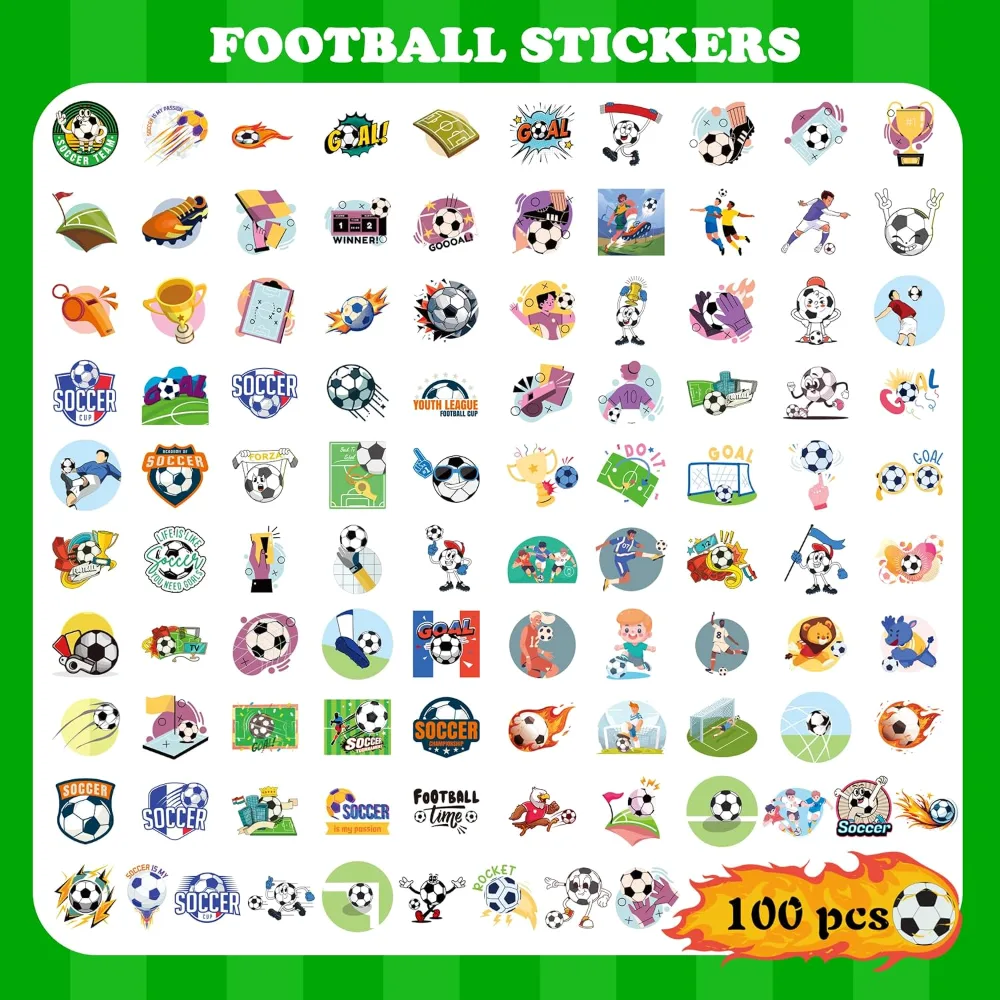 Soccer Party Favors 100 PCS Soccer Stickers for Kids, view 2