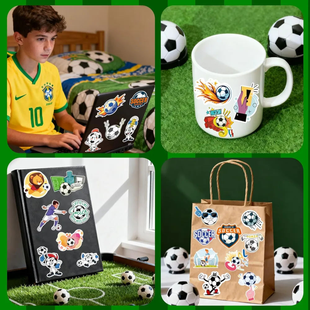 Soccer Party Favors 100 PCS Soccer Stickers for Kids, view 5