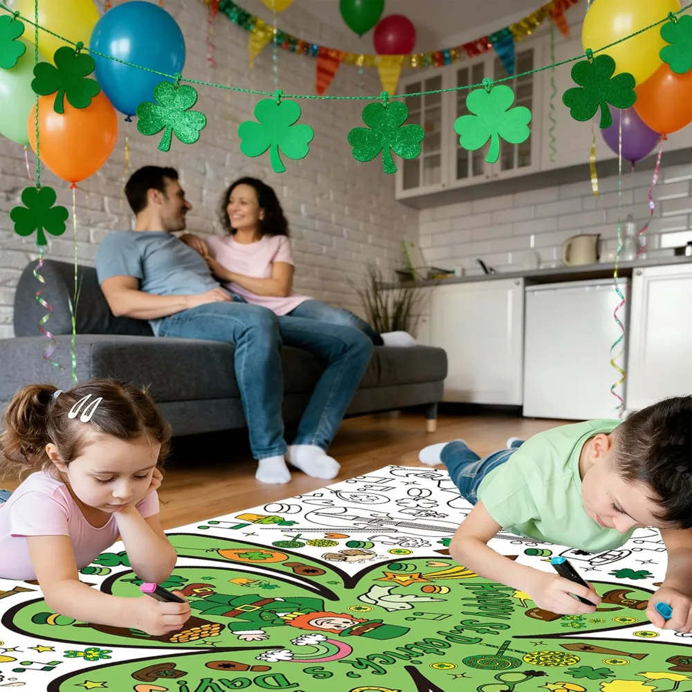 St Patrick's Day Giant Coloring Poster/Tablecloth, view 4