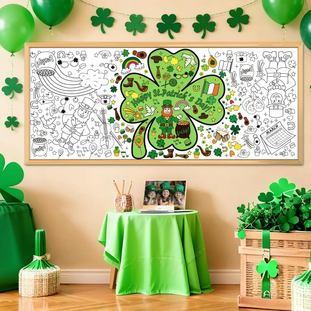St Patrick's Day Giant Coloring Poster/Tablecloth, view 6