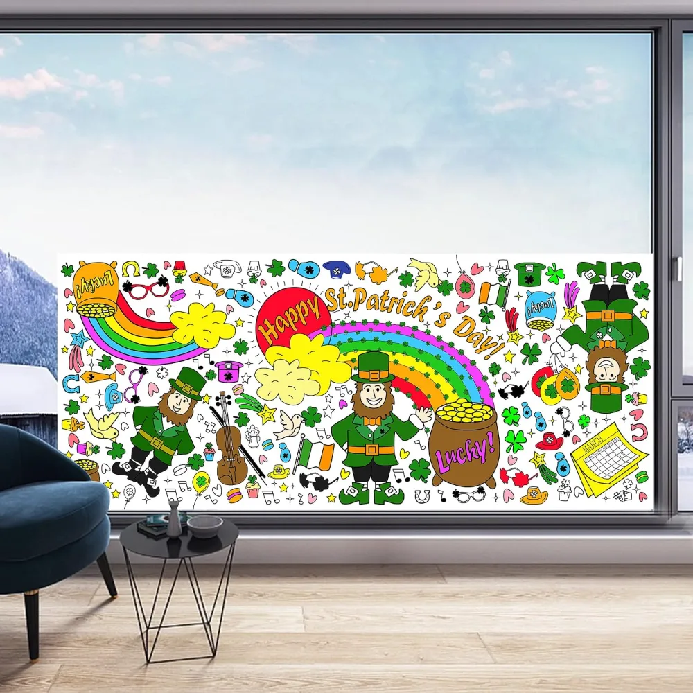 St. Patrick's Day Giant Coloring Poster/Tablecloth, view 3