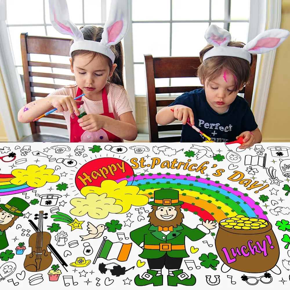 St. Patrick's Day Giant Coloring Poster/Tablecloth, view 4