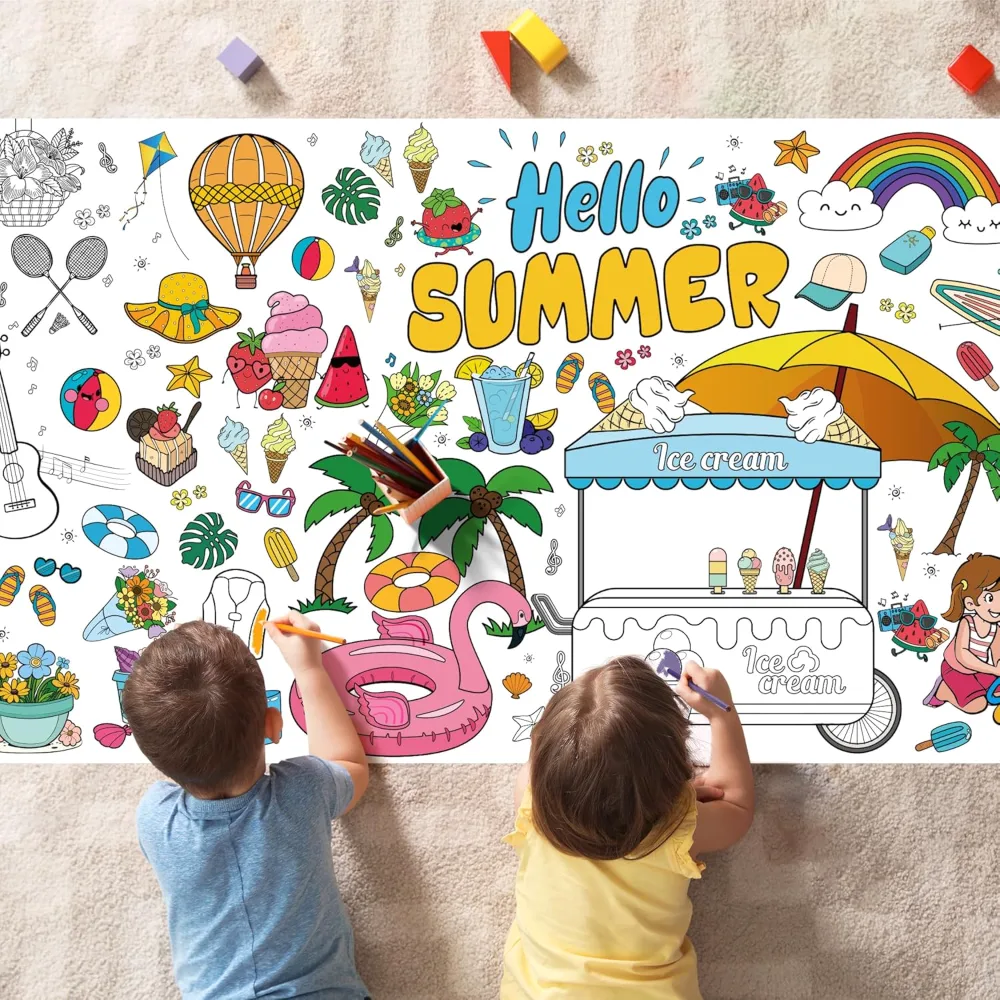 Summer Giant Coloring Poster/Tablecloth, view 3