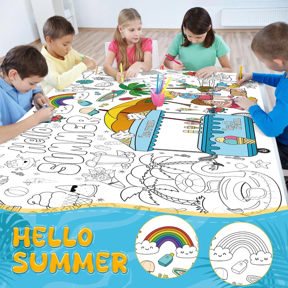 Summer Giant Coloring Poster/Tablecloth, view 4