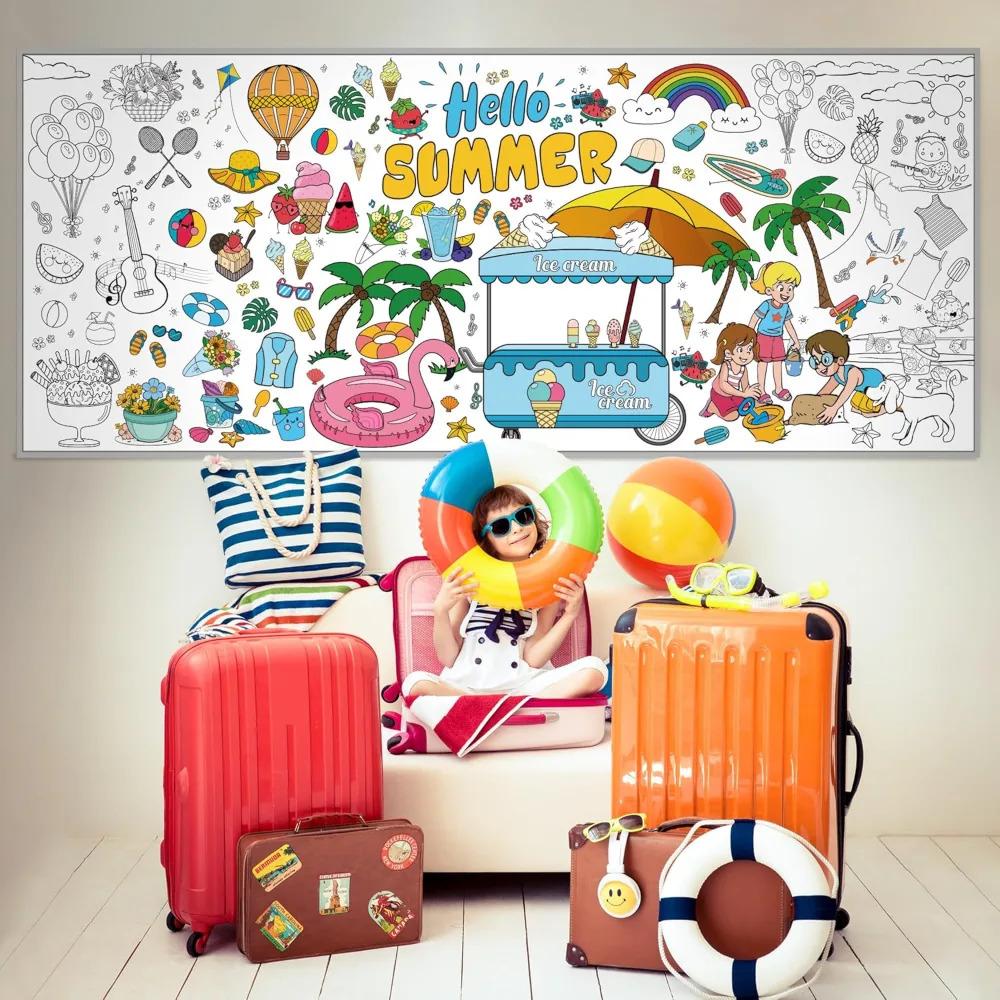 Summer Giant Coloring Poster/Tablecloth, view 6