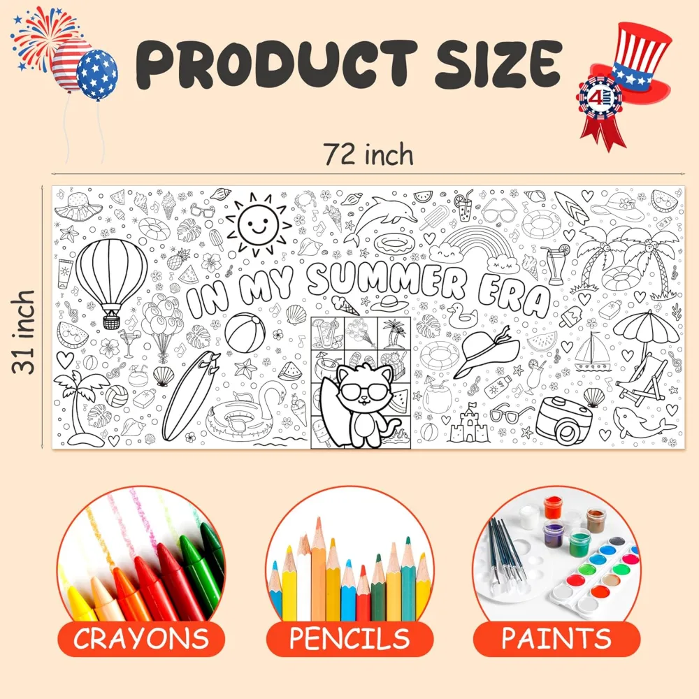 Summer Giant Coloring Poster/Tablecloth